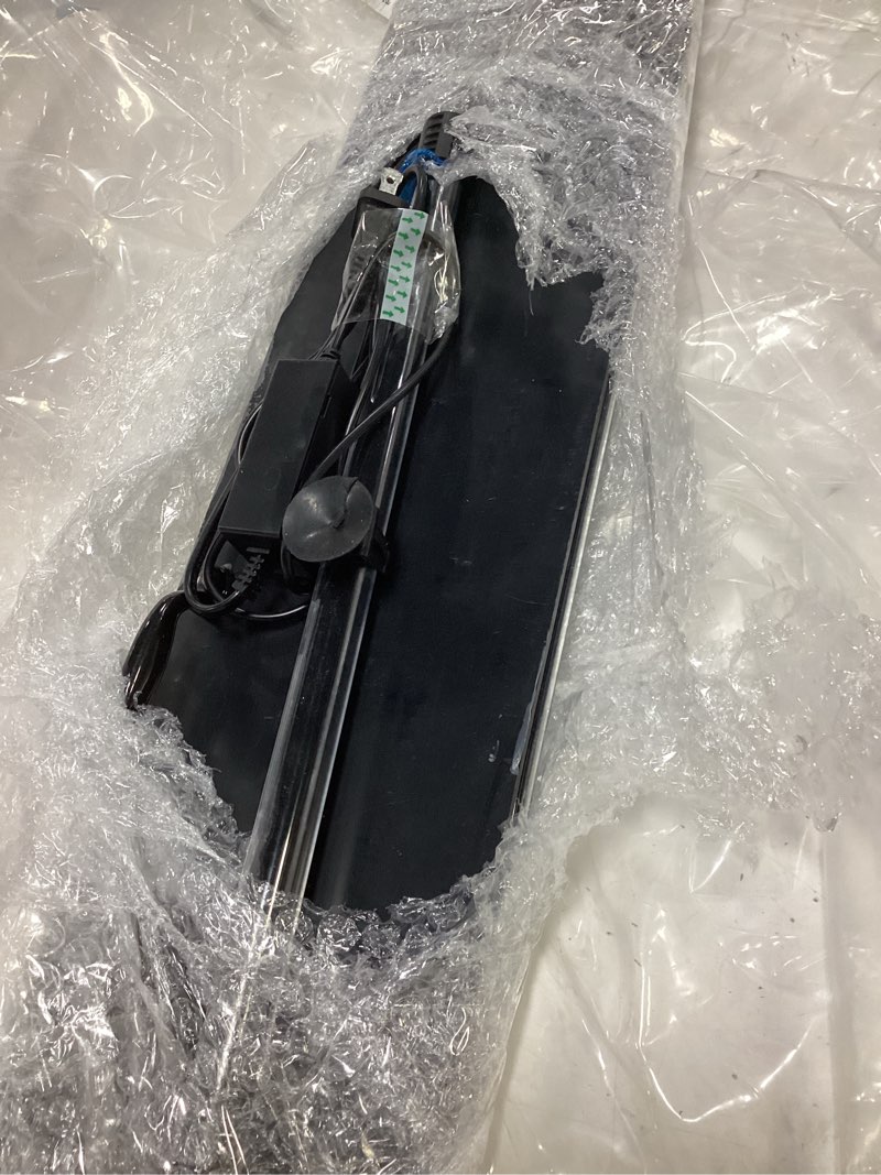 Condition photo showing As Is for sieral aquarium lids polycarbonate canopy with led light 29 x 11.38 x 0.12 inch for 20/29/37 gallon without center brace aquariums cover fish tank lid with a hook knife, black black 30x12in
