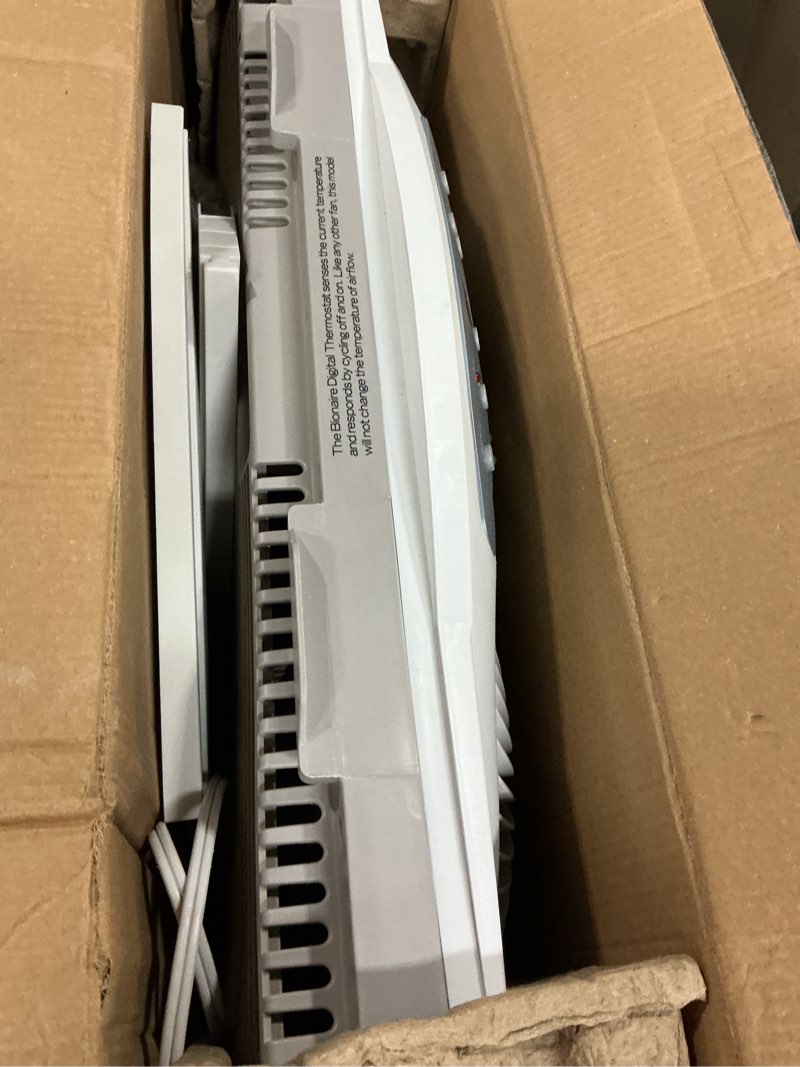 Condition photo showing Good Condition for bionaire window fan with reversible airflow blades – 3-speed settings, programmable thermostat, led display, remote control, fits 24–36" windows, no assembly required