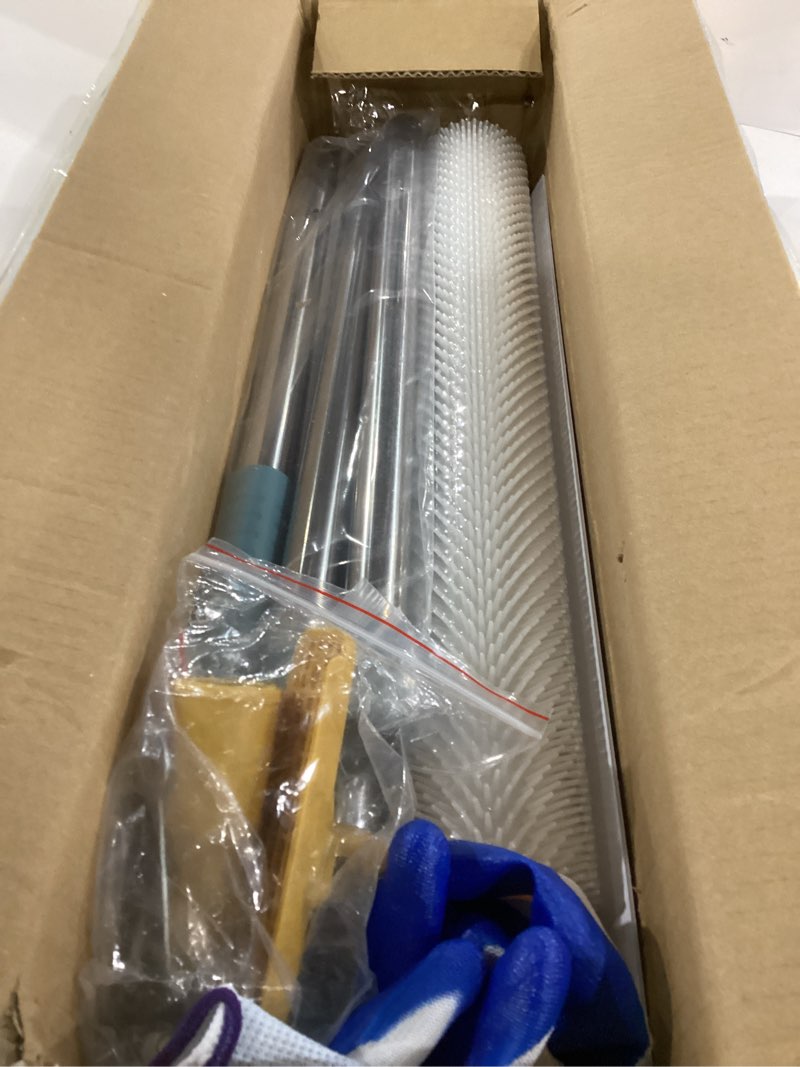 Condition photo showing New/Like New for self leveling concrete tool kit, professional epoxy flooring tools with 20" spiked roller, spike shoes, stainless steel scraper, adjustable extension pole & gloves