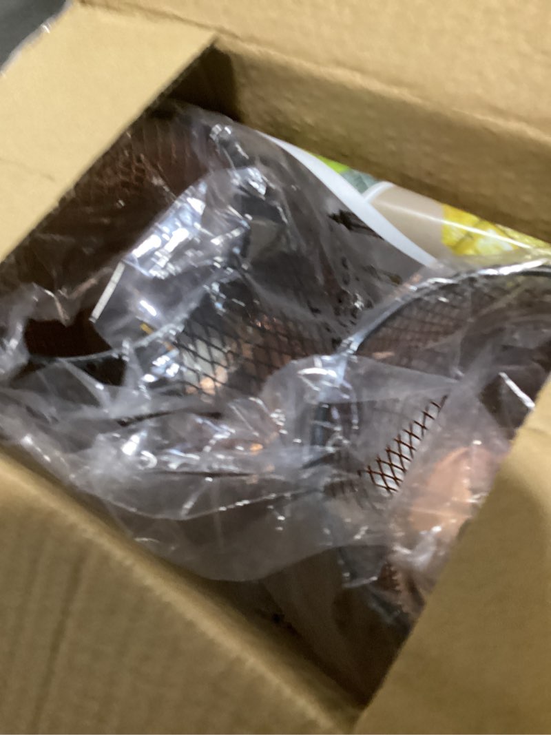 DECORKEY Set of 2 Battery Operated Lamp LED Table Lantern, Brown Metal Cage Cordless Lamps with LED 