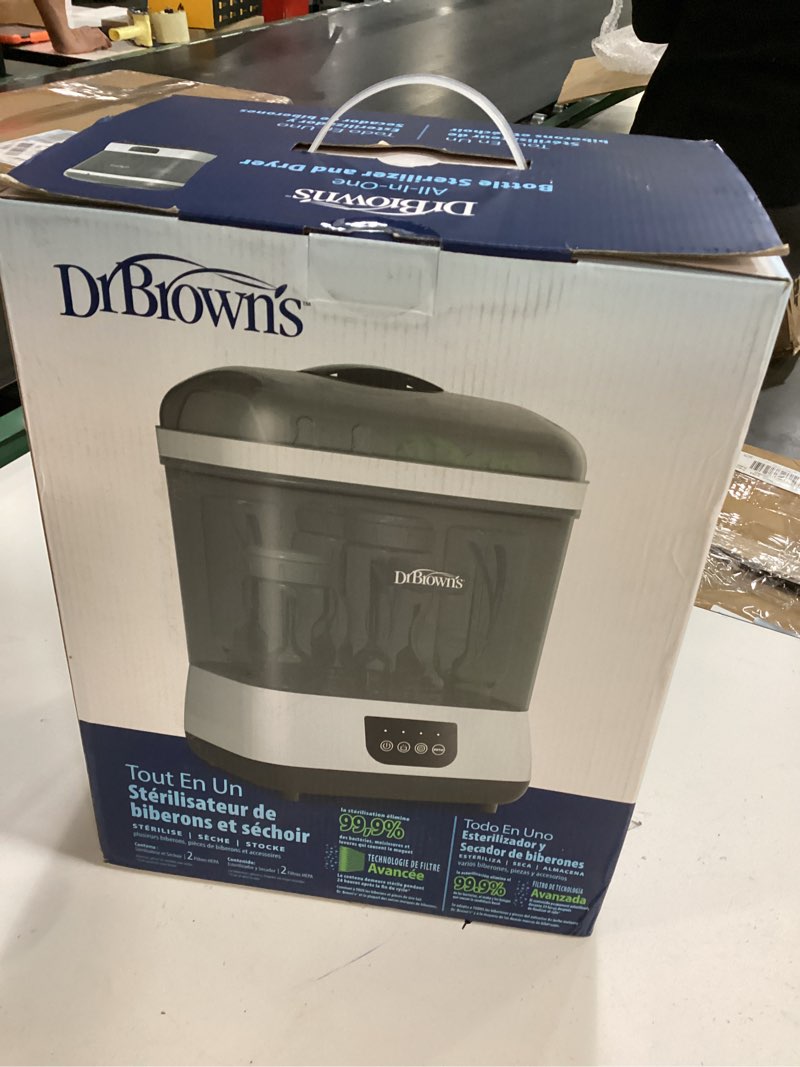 Condition photo showing New/Like New for dr. brown's all-in-one sterilizer and dryer for baby bottles, parts and other newborn essentials
