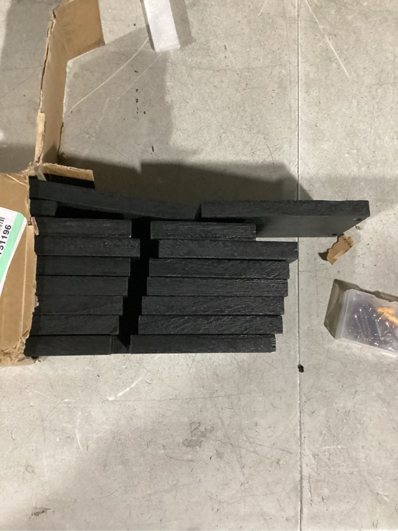 Condition photo showing As Is for suzile oversize coffee mug display rack wooden display shelves rustic wooden floating curio shelf travel wall mounted coffee mug rack holder shadow box shelf