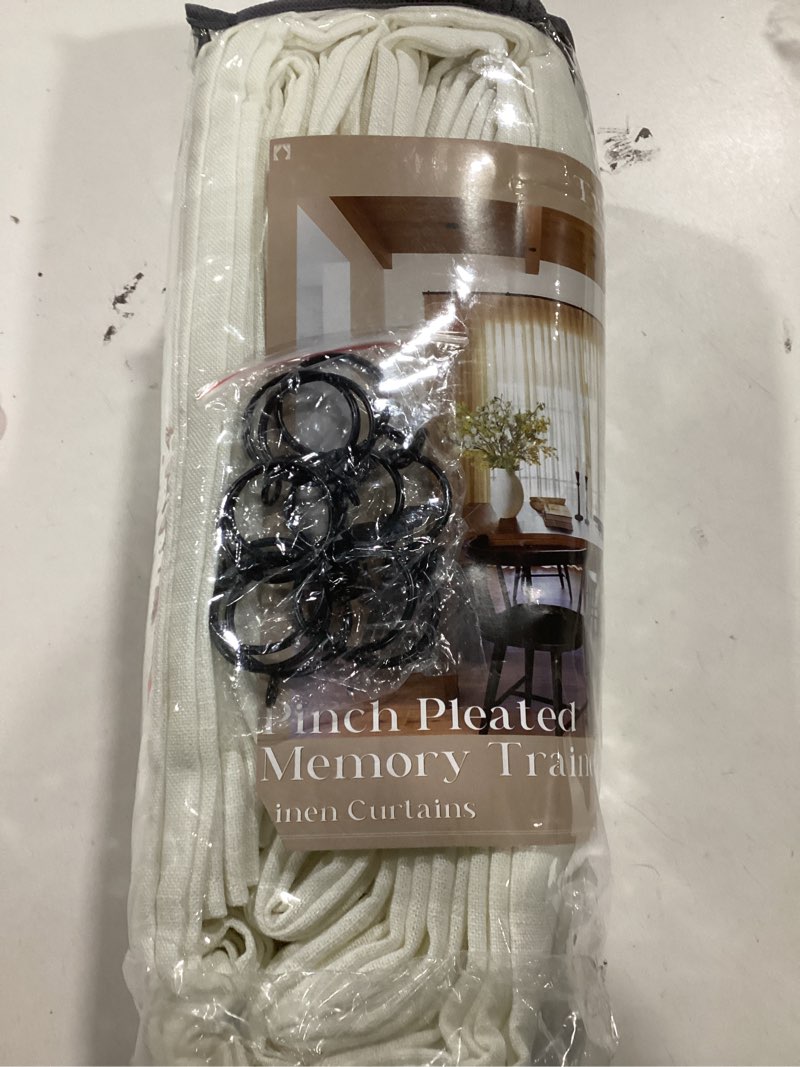 Extra Wide Pinch Pleat Linen Curtains 108 Inches Long for Living Room Sliding Glass Door 70 Inch Wid