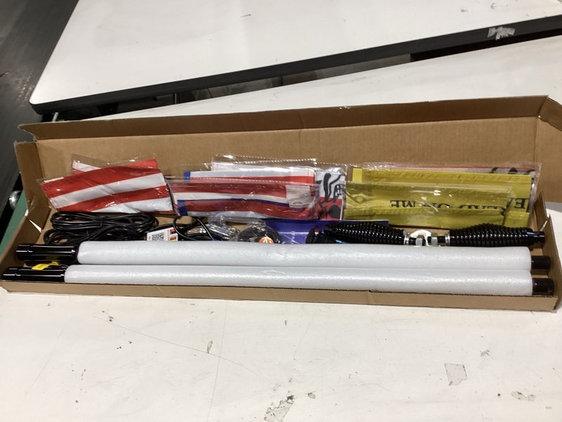 Condition photo showing New/Like New for 2 pcs 3ft whip lights with spring base, app & remote control, cob led whip lights for side by side with rocker switch, spiral rgb chasing lighted music led whips for utv atv rzr can-am sxs offroad cob 3ft 2pack
