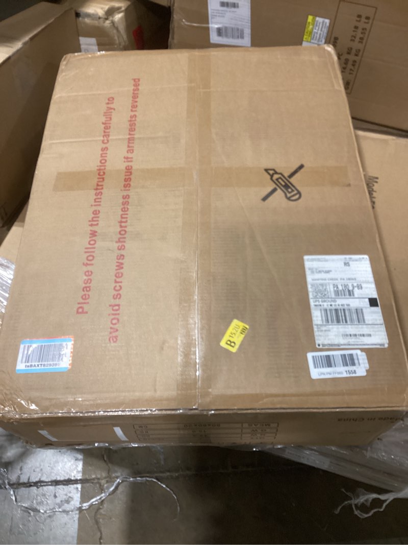 Condition photo showing Good Condition for Karl home Mid Century Modern Accent Chair with Lumbar Pillow & Oak Arms – Plush Chenille Living Room