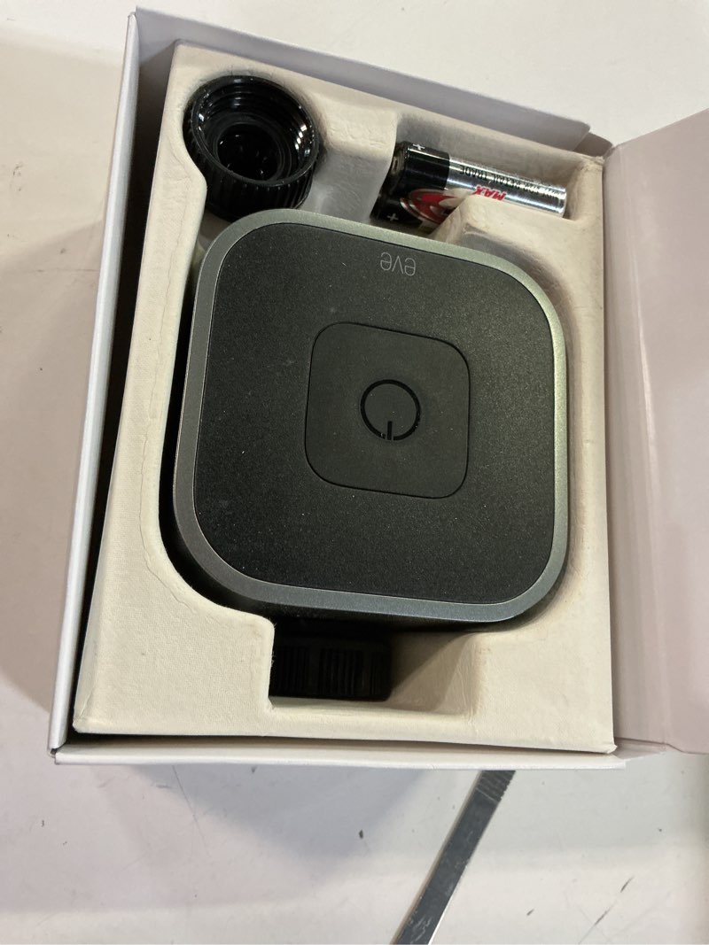 Condition photo showing As Is for eve aqua – smart water controller for apple home app or siri, irrigate automatically with schedules, easy to use, remote access, no bridge, bluetooth/thread, homekit