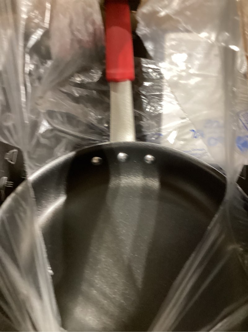 Condition photo showing Good Condition for tramontina professional 12-inch non stick large frying pan, heavy-gauge aluminum skillet with reinforced nonstick coating, red handle, dishwasher and oven safe nonstick (red handle) 12 inch