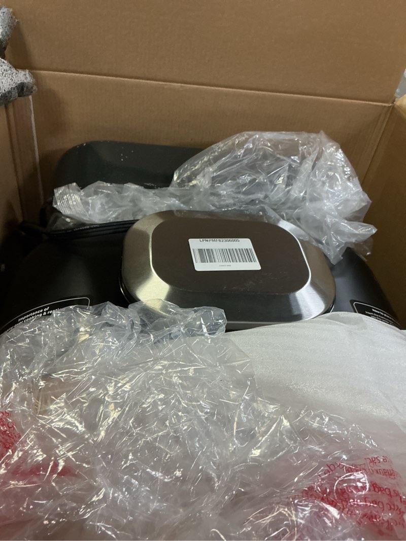 Condition photo showing As Is for Ninja | Indoor Grill and Air Fryer| Foodi Smart XL | 6-in-1 Grill, Air Fry, Roast, Bake, Broil, Dehydrate & Crisp |Smart Thermometer & Splatter Shield | Dishwasher Safe Parts | Black/Silver | FG551 6-in-1 With Thermometer