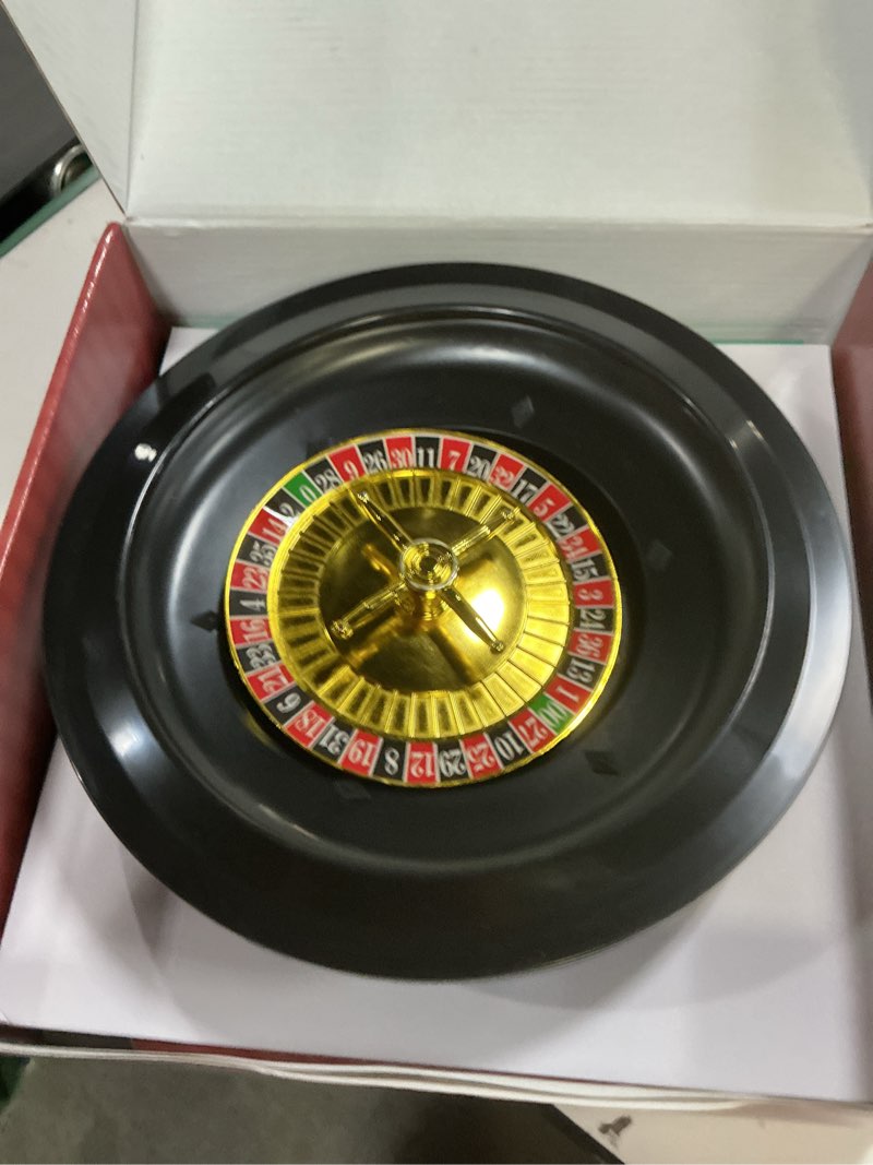 Condition photo showing Good Condition for gothink roulette wheel game set, includes 10-inch gambling wheel, 200 chips, rake, 2balls and texas hold’em poker, perfect for parties and holidays, get for a fun casino night! roulette set