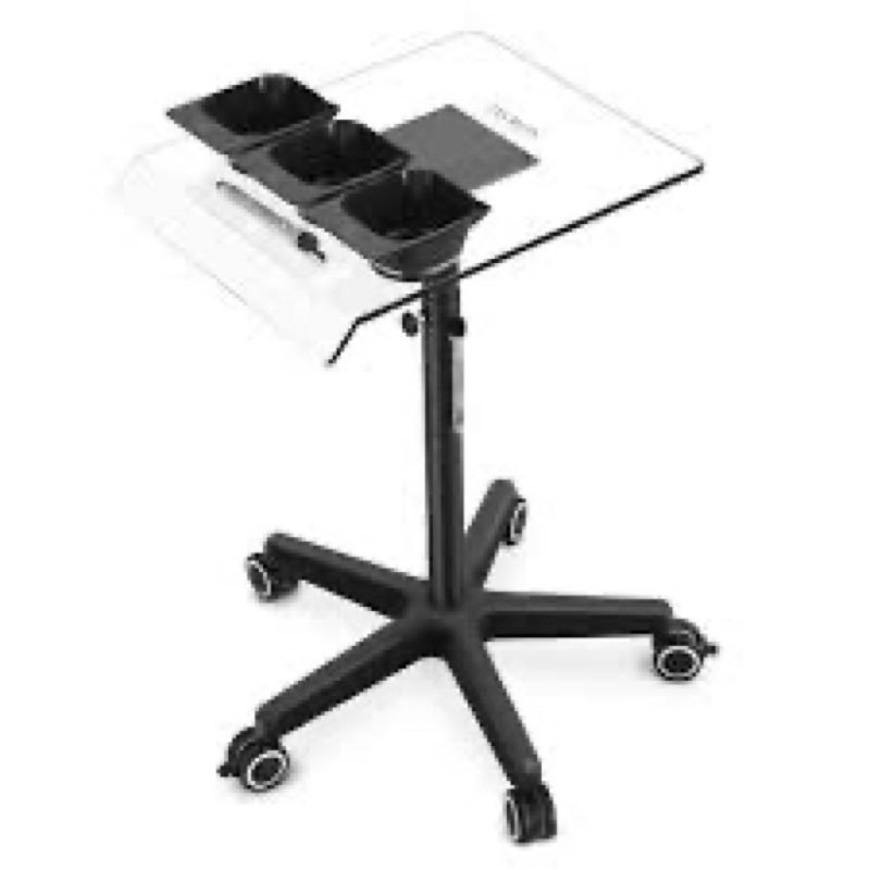 Salon Tray,Salon Tray on Wheels Height Adjustable Color Tray with Tools Holder for Hair Stylist