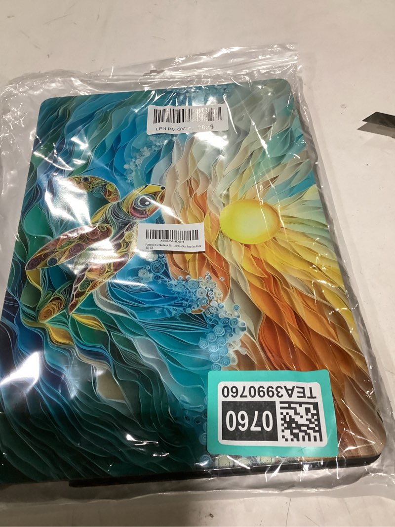 Condition photo showing As Is for for macbook pro 16 inch release 2019 model a2141 black computer case,novelty premium pattern hardshell laptop case ocean turtle sun sunrise glow ocean turtle sun sunrise glow a2141(16 inch)-black