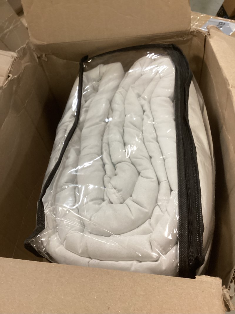 Condition photo showing Good Condition for King Size Weighted Blanket for Adults (30 lbs, 80” x 87”, White) Cooling Heavy Blanket for Sleeping Perfect for 290-310 lbs, Breathable Blanket for Adults & Couple All Season, Machine Washable White 80X87-30 lbs