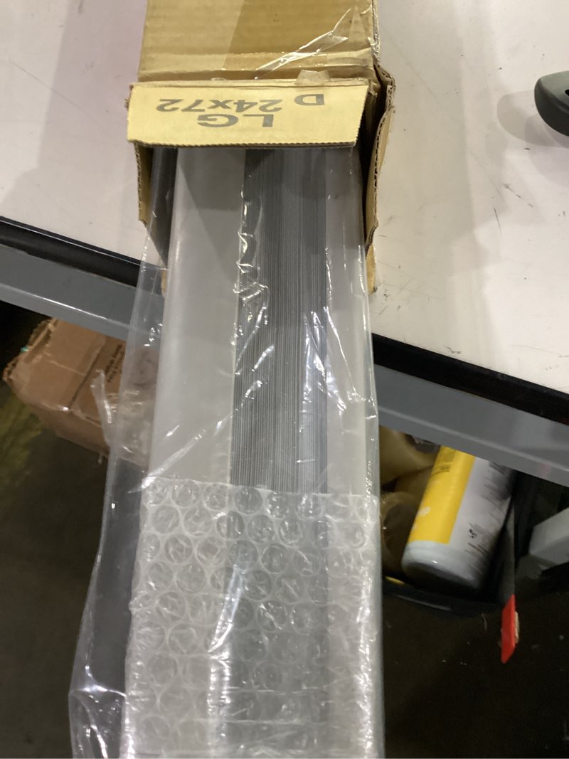 Condition photo showing Good Condition for dez furnishings cordless 1" light filtering pleated shade, fabric, 22"w x 72"h, silver gray silver gray 22"w x 72"h