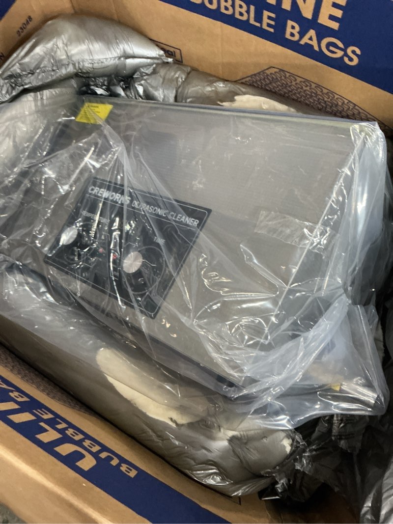 Condition photo showing As Is for (powers on not heating )creworks 30l digital ultrasonic cleaning machine with heater and timer, 600w stainless steel ultrasonic cleaner machine, 7.9 gal ultrasonic parts cleaner for retainer glasses auto tool machine part