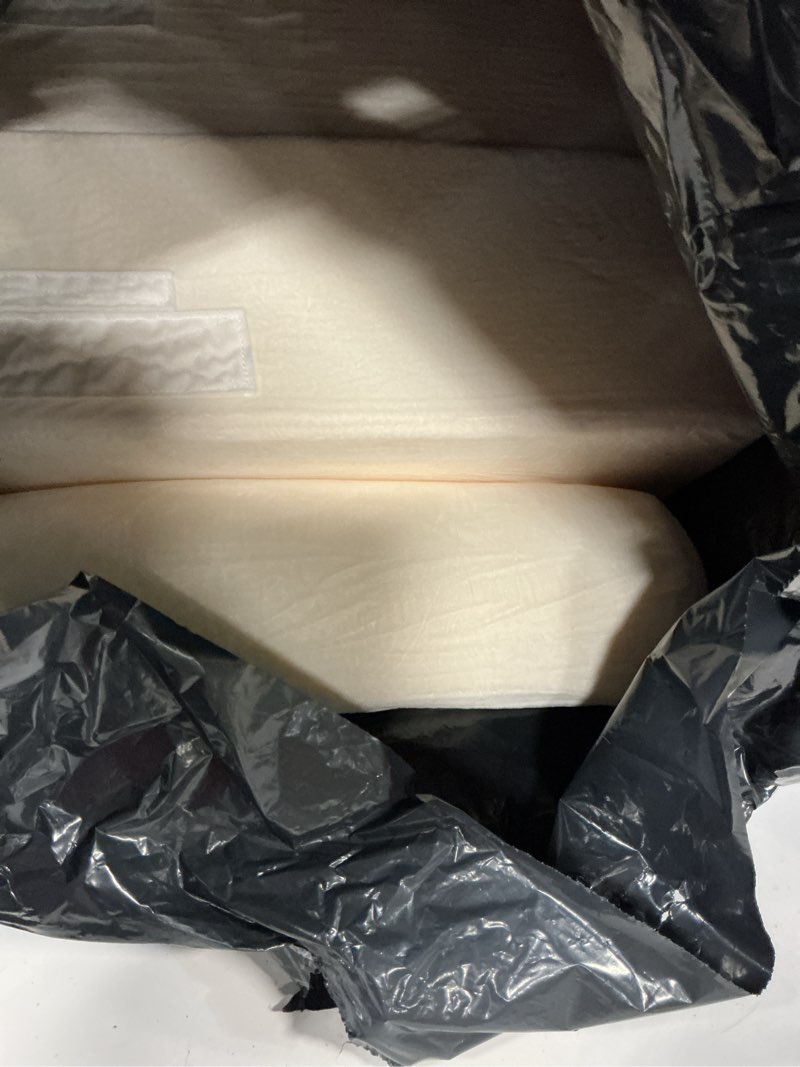 Condition photo showing As Is for ENITYA 19" Back Pillow for Bed Sitting up, Big Pockets and Washable Removable Cover, Reading Chair for Watching TV/Reading/Gaming/Resting in Bed, Couch or Floor, Medium(Ivory) Ivory Medium(5'1"-5'10")