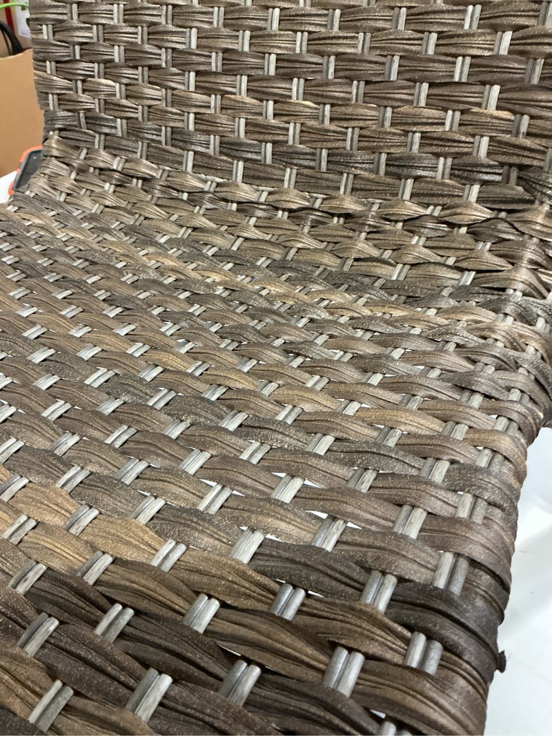 Condition photo showing Good Condition for emma + oliver set of 2 modern pe rattan stack chairs, indoor/outdoor patio dining chairs, no assembly required, black