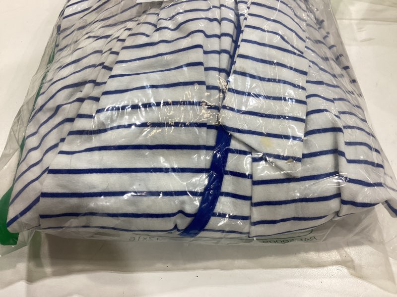 Condition photo showing Good Condition for vibevista soft cotton robes for women striped long sleeve kimono bathrobe house coats bath robe loungewear with pockets sapphire blue x-large