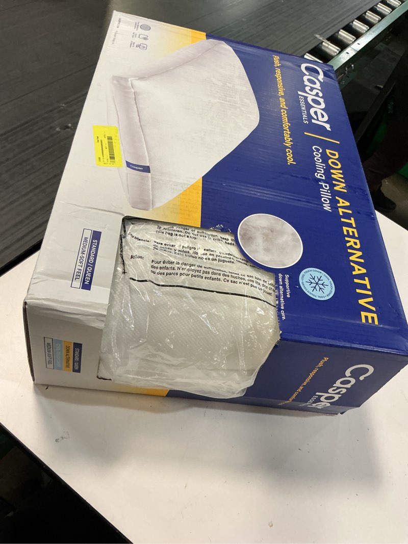 Condition photo showing Good Condition for casper sleep essential pillow 2-pack, standard size – medium soft feel, down-alternative fill, supports side, back & stomach sleepers