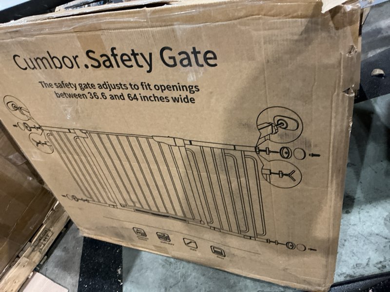 Condition photo showing Good Condition for fairy baby extra wide baby gate for doorways, pressure mounted dog gates for stairs indoor, auto-close metal pet gate for house, no drill easy walk thru safety child gate with door