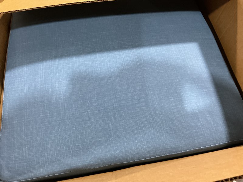 Condition photo showing Good Condition for arden outdoor deep seat cushion set, 24 in x 24 in, weather-proof, rain-proof, fade resistant patio cushion for chair, sofa, and couch french blue linen stripe polyfill french blue linen stripe 1 pack