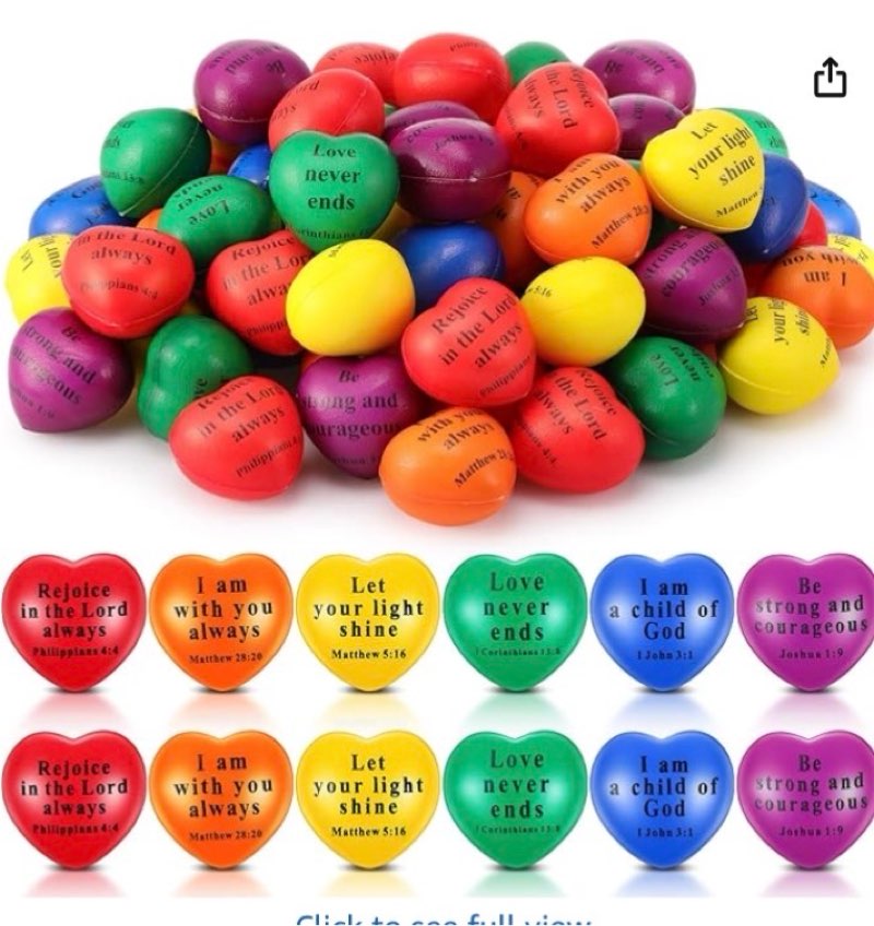 Rotatingpals 120 Pcs Christian Heart Stress Balls Bulk Jesus Bible Quotes Motivational Balls Colorfu