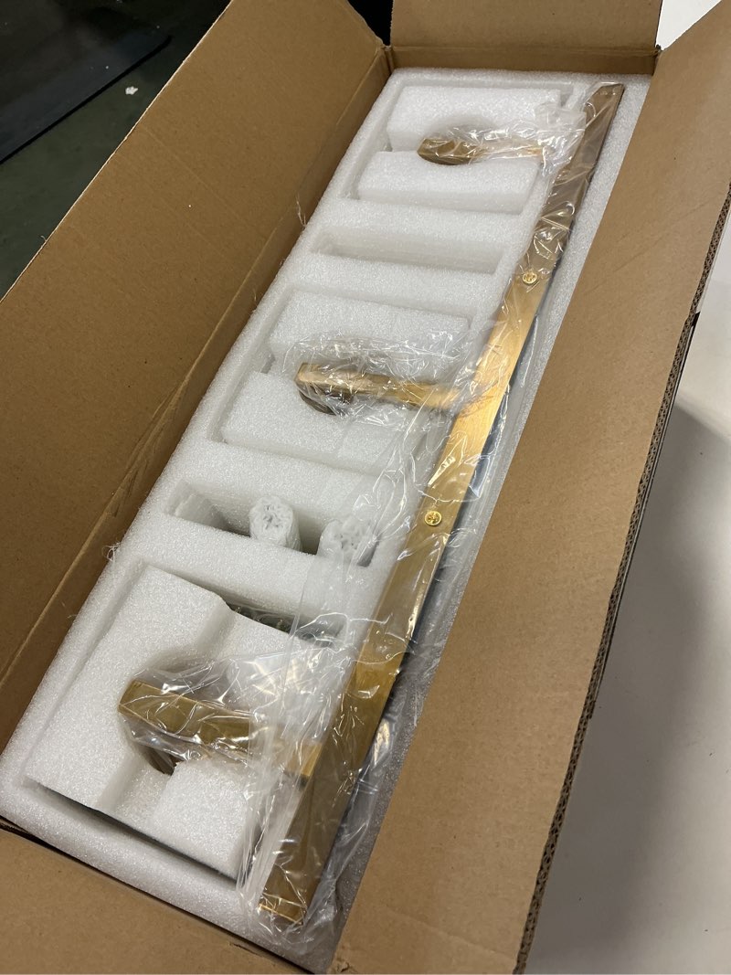 Condition photo showing Good Condition for Modern Bathroom Vanity Light 3-Lights Gold Crystal Bathroom Wall Light Vanity Light Fixtures?20.47-inch Modern Minimalist Design Gold Straight 3-Light