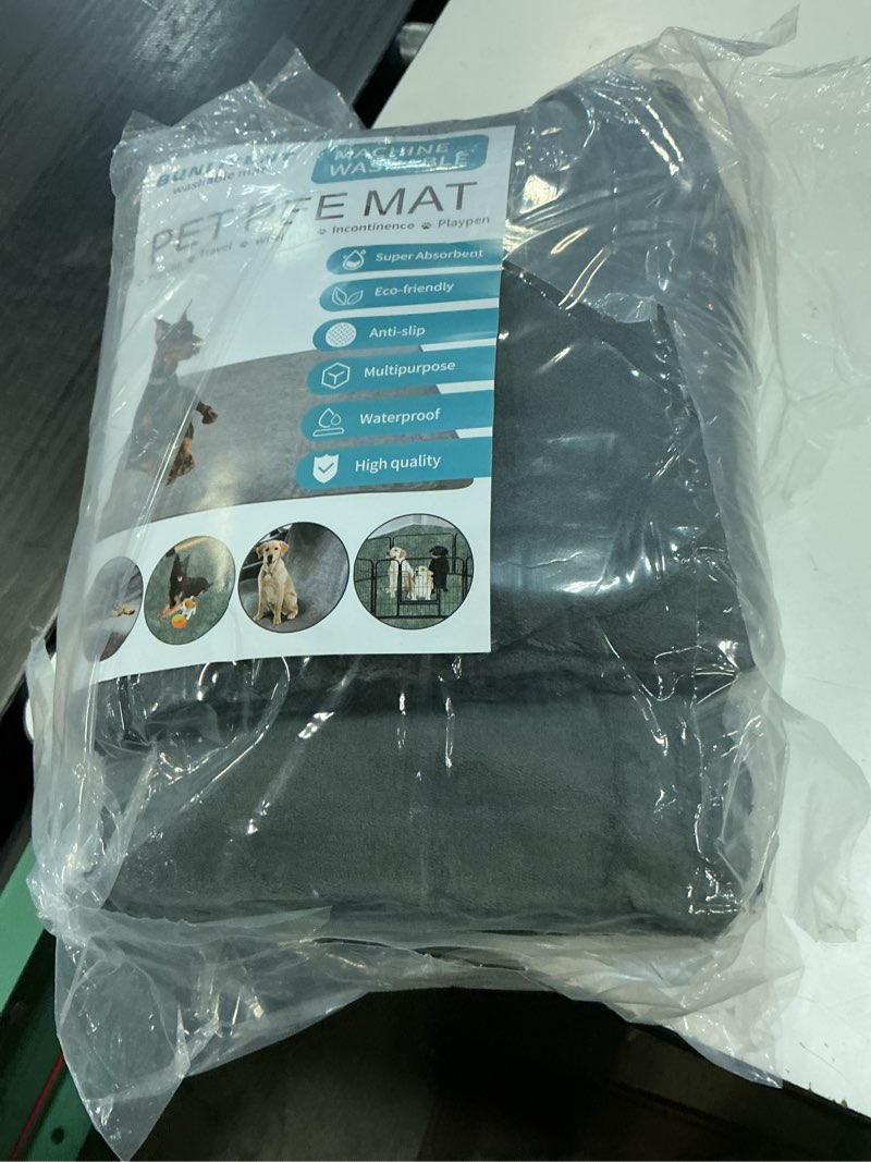 Condition photo showing Good Condition for bunlitent washable pee pads for dogs 65'' x 48'', 3 packs extra large reusable dog mat with quick dry, fast absorbent pet whelping pads, puppy playpen mat for incontinence, housebreak, crate, grey gray 65x48 inch(pack of 3)