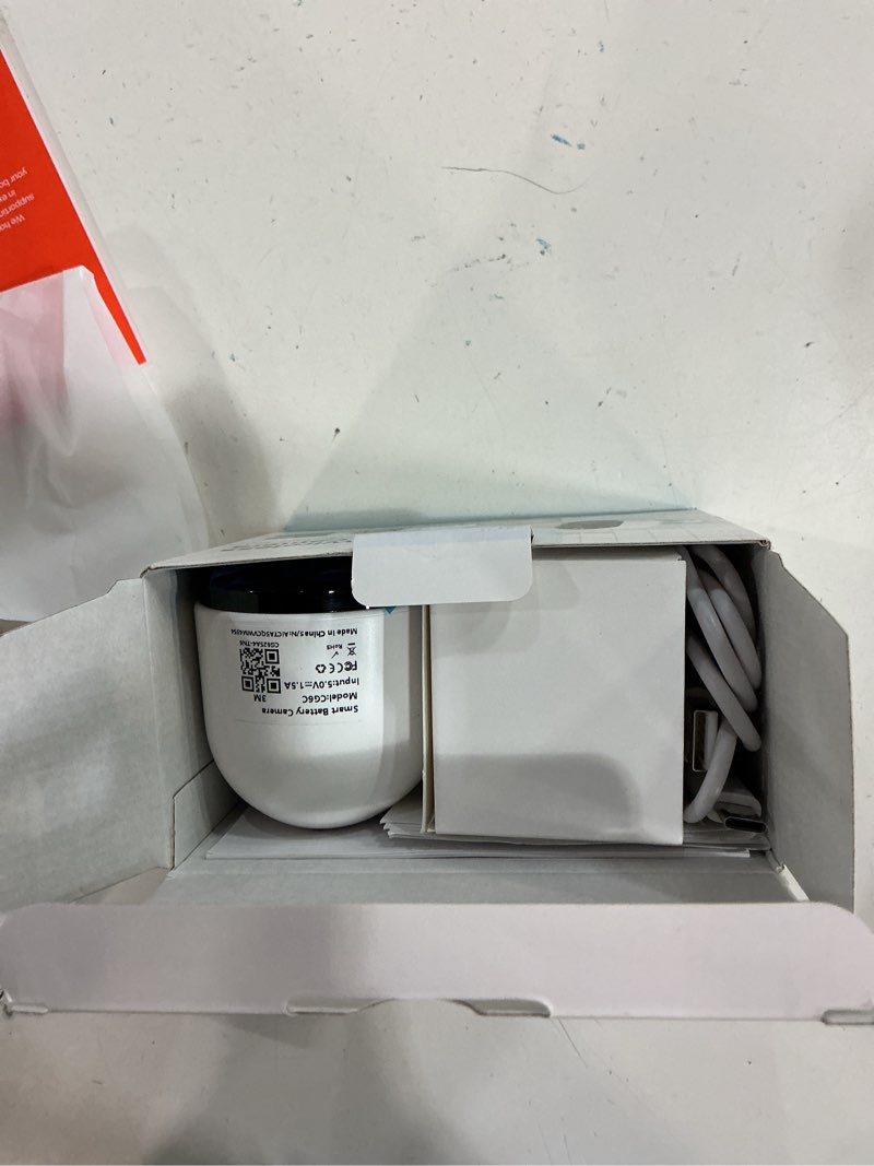 Condition photo showing New/Like New for security cameras wireless outdoor, battery powered 2k color night vision, ai motion detection spotlight siren, ip66 weatherproof, 2-way talk, sd/cloud storage, 2.4ghz wifi cameras for home security 1 pack