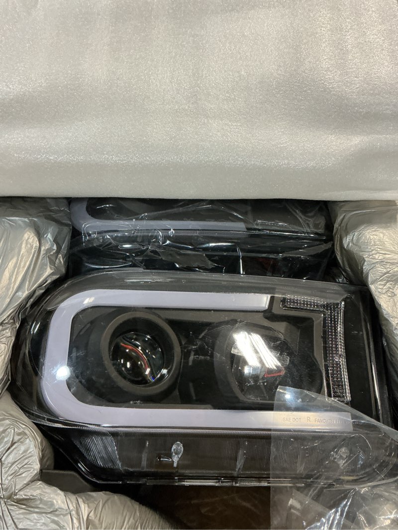 Condition photo showing Good Condition for headlights projector for 2007-2013 toyota tundra headlights w/led drl compatible with 2008-2017 toyota sequoia 2 headlamps black housing amber reflector