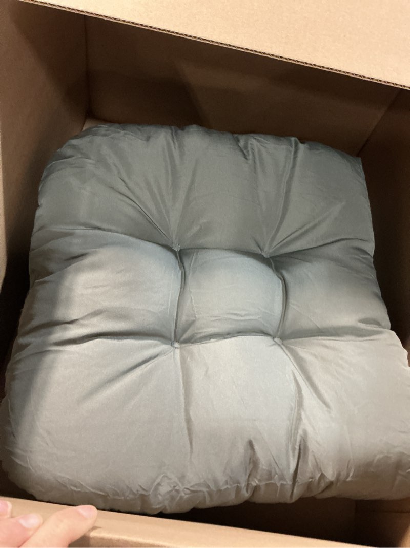 Condition photo showing Good Condition for Patio Furniture Cushions Outdoor, Waterproof Wicker Chair Cushions Set 2 Seat Pads, Thick Outdoor Replacement Cushions for Porch Lawn Bench Couch Sofa Swing, Dark Grey Darkgrey