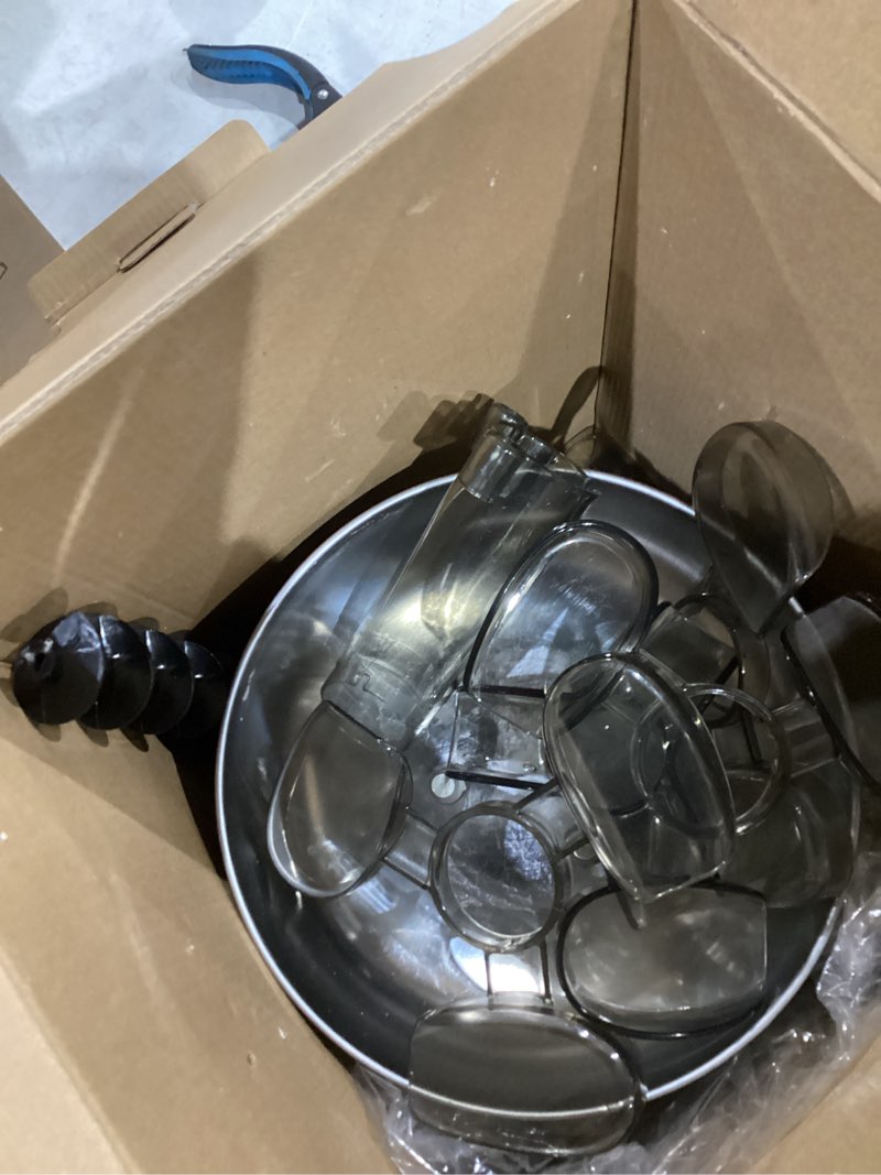 Condition photo showing As Is for nostalgia 4 tier electric chocolate fondue fountain machine for parties - melts cheese, queso, candy, and liqueur - dip strawberries, apple wedges, vegetables, and more - 32-ounce - stainless steel stainless cascading fountain 4 tier