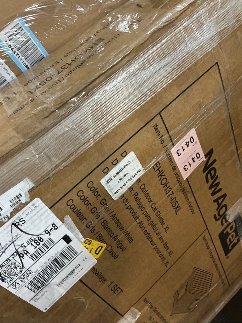 Condition photo showing Good Condition for New Age Pet ECOFLEX Outdoor Cat House X-Large Weather Resistant, Raised Floor, Dual Vinyl Flaps, 30% Bigger, 28"W x 20"H Extra Large