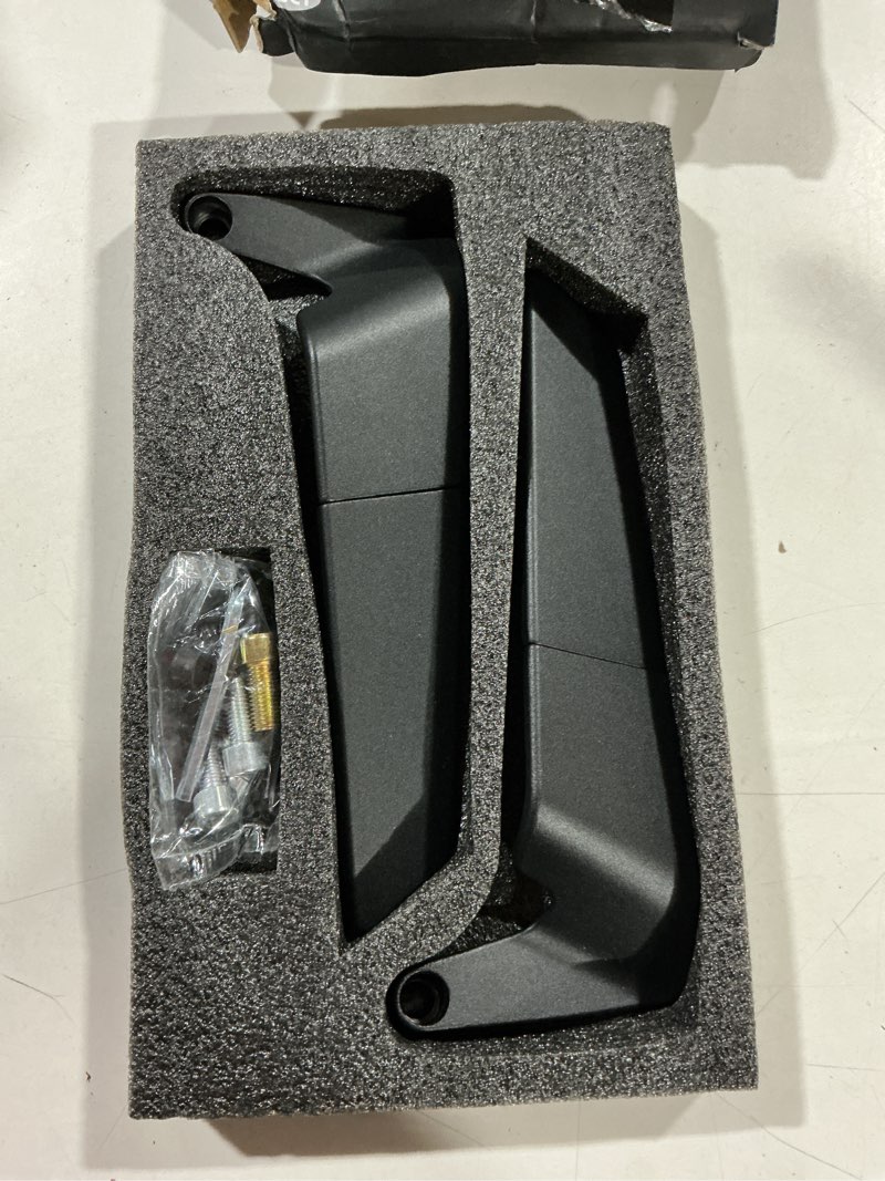 Condition photo showing Good Condition for xintre motorcycle mirrors universal 10mm and 8mm stealth mirrors motorcycle wind wing side mirror rotating rear view mirror compatible with duke 390 250 yamaha mt-07 kawasaki z400 z650 z900 z1000 etc