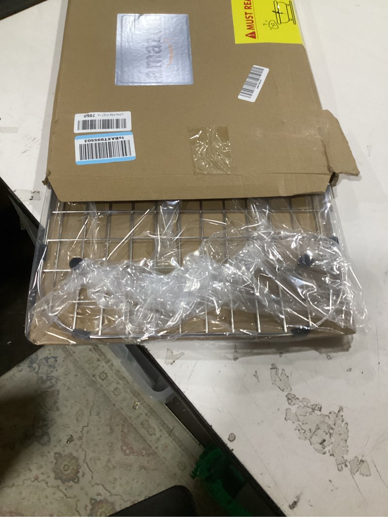 Condition photo showing Good Condition for serene valley sink protector grid 26-1/16" x 14-1/16", centered drain with corner radius 3-1/2", 304 stainless steel material nlw2614c