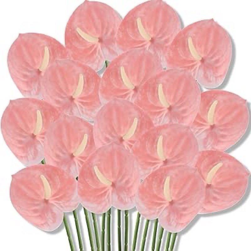 hanaive 20 pcs artificial anthurium flowers 23.6 inch fake anthurium flowers for diy vase bouquets c