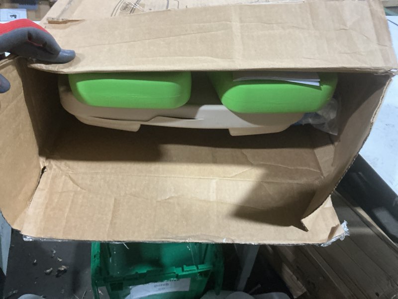 Condition photo showing As Is for little tikes easy store picnic table with umbrella, multi color, 42.00''l x 38.00''w x 19.75''h blue/green standard