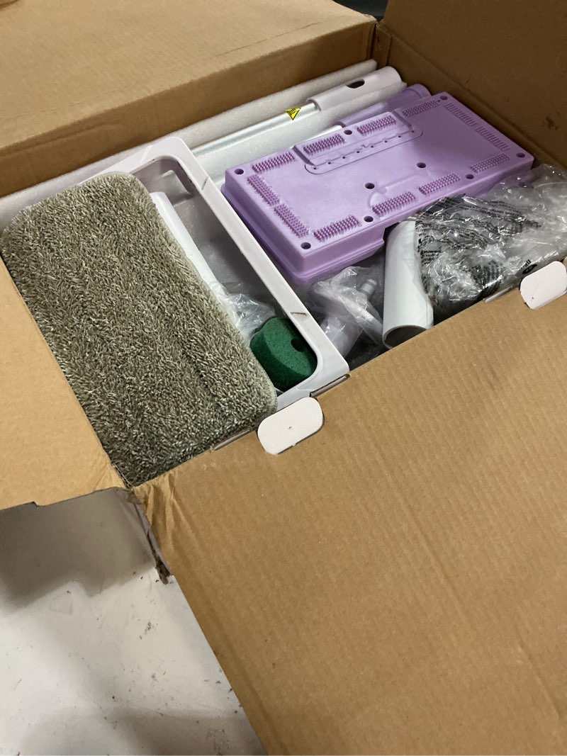 Condition photo showing As Is for aaobosi steam mop, 1300w powerful detachable handheld steamer with 350ml tank, 11 multi-purpose accessories, 23ft power cable, steam mops for floor cleaning, tiles, windows, carpets, furniture