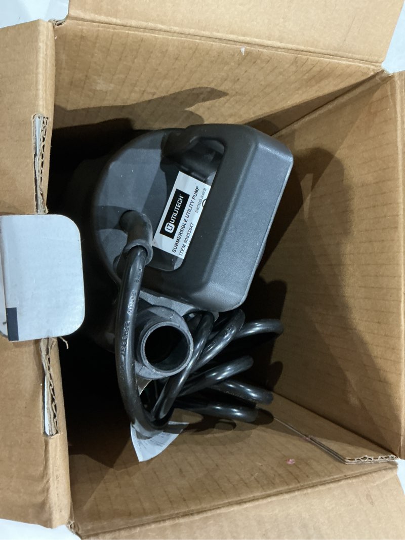 Condition photo showing As Is for utilitech 1/3-hp 115-volt 30-gpm thermoplastic submersible utility pump