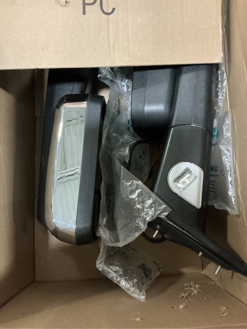 Condition photo showing Good Condition for pair chrome power heated towing mirrors compatible for 2009-2018 dodge ram 1500 ( 19-24 classic only)/ 2010-2018 2500 3500 bar light chrome led bar light 2009-2018 1500?2010-2018 2500 3500?2019-2024 1500 classic