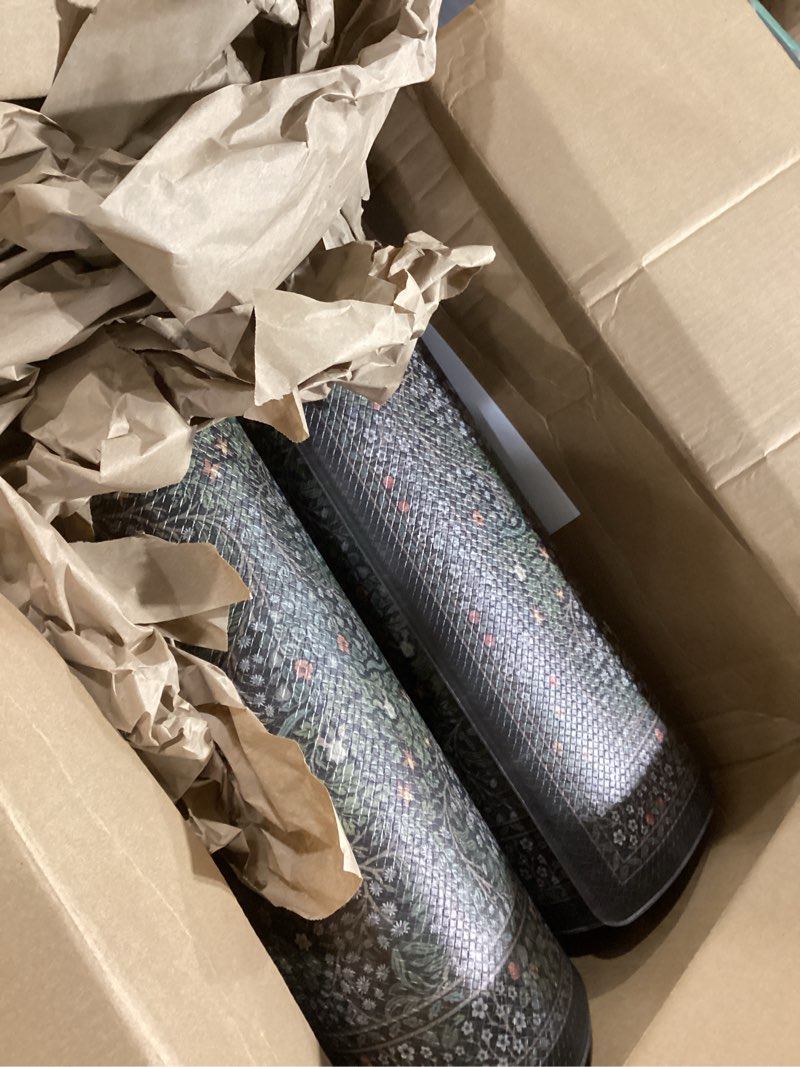 Condition photo showing Good Condition for Collive Anti Fatigue Kitchen Rugs Sets of 2, Non Slip Waterproof Kitchen Mat Spring Vintage Floral Runner Rug, Ergonomic Comfort Desk Rugs for Floor, 20" x 47" + 20" x 32", Dark Green Dark Green 20"x47"+20"x32"