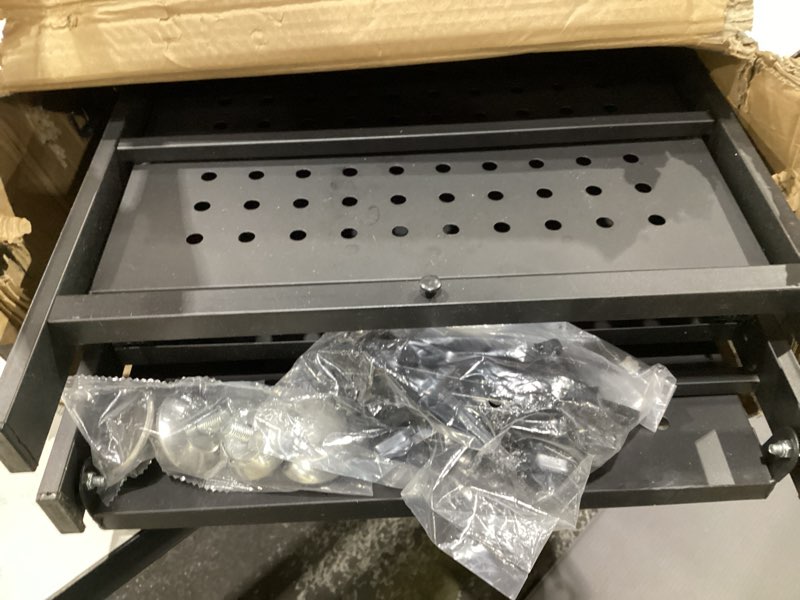 Condition photo showing As Is for Himix Storage Shelves with 20 Hooks, 5-Tier Collapsible Organization Storage Rack Bookshelf Folding Pantry Shelves Cube Shelf Wire Shelving Holds 440 Ibs for Garage Kitchen Room, Black 5-Tier Black