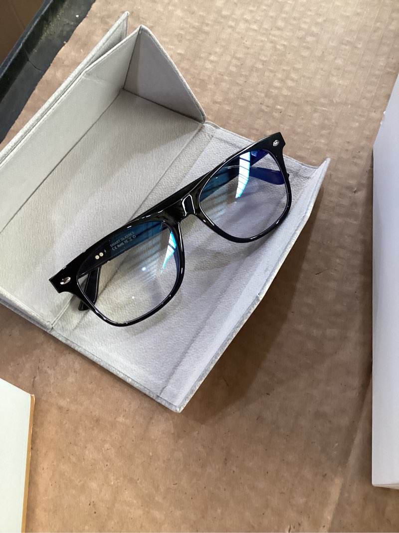 Condition photo showing Good Condition for ai smart glasses, bluetooth glasses with 164 translation, anti-blue light glasses for men women, 7 day ultra-long standby, uv protection, waterproof, wireless music & calls, voice control black frame+blue light lens
