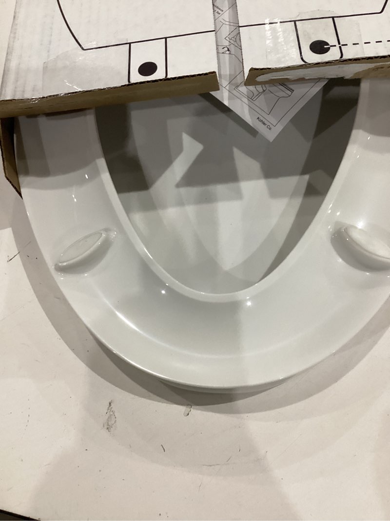 Condition photo showing Good Condition for kohler 4636-rl-0 cachet readylatch elongated toilet seat slow close, soft close toilet seat quiet lid, contoured grip-tight bumpers installation hardware, apartment essentials, white white elongated ready latch