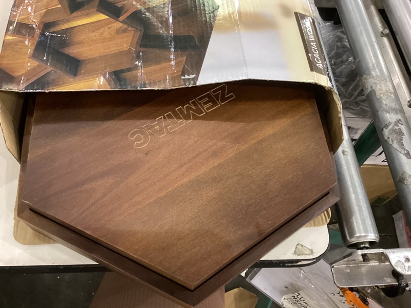 Snack Tray with Lid That Doubles as a Serving Tray - 13"x11" Acacia Wood Decorative Tray with 7 Comp