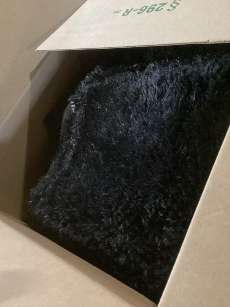 Condition photo showing As Is for finre?c 5x7 feet black rugs for bedroom living room, fluffy shaggy area rug, non-slip soft shag rug for nursery kids room dorm room home decor, indoor plush floor carpet black 5' x 7' (rectangular)
