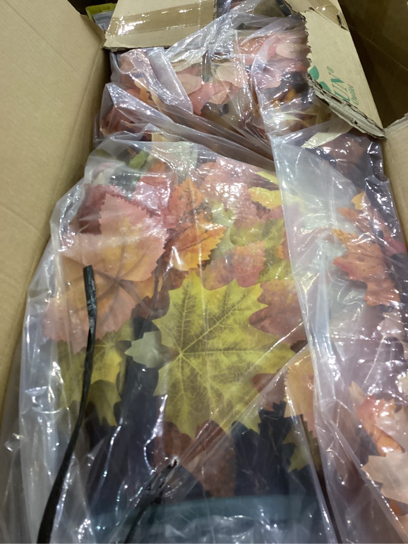 Condition photo showing New/Like New for Fall Artificial Tree-35in Halloween Tree - 2PCS Maple Tree Fake Fall Tree UV Resistant Plants with Planter for Fall Porch Decor Indoor and Outdoor Home Garden Decor (2, Orange Color)