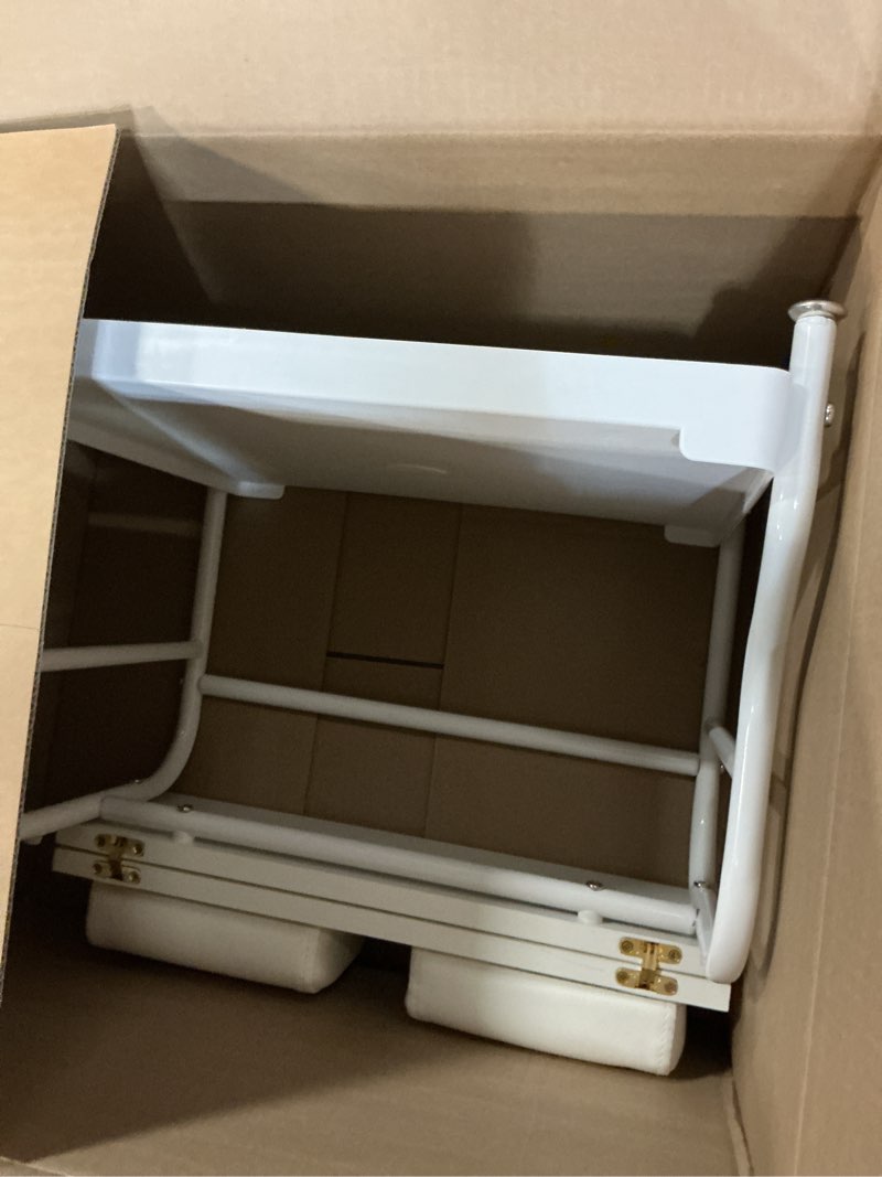 Condition photo showing As Is for beauty salon nail or foot bath spa portable esthetician trolley cart for foot rest pedicure manicure funiture massage table salon supplies 2 way use 3 color option elitzia (white)