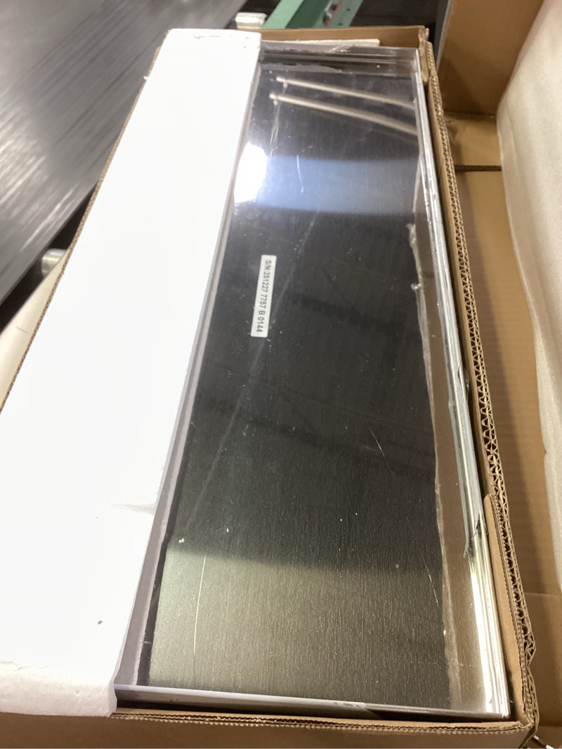 Condition photo showing As Is for vevor 8.6" x 24" -2pack stainless steel shelf, wall mounted floating shelving with backsplash, 44 lbs load capacity commercial shelves, heavy duty storage rack for restaurant, kitchen, bar, home 8.6 x 24"-2pcs