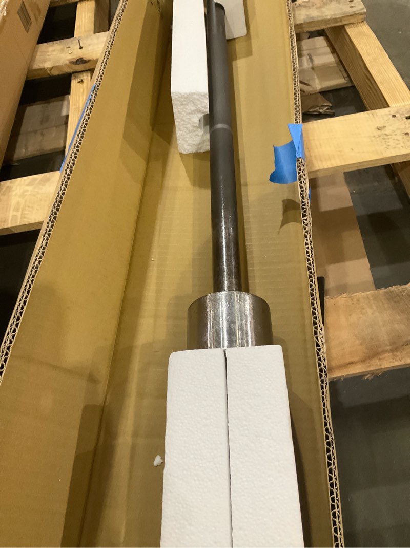 Condition photo showing As Is for cap barbell 7-foot olympic barbell pro series | olympic & power bar options black/chrome, no knurled center (new packaging)