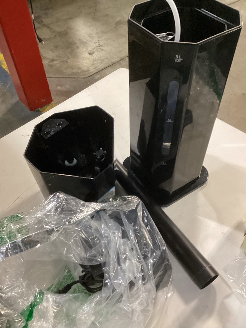 Condition photo showing As Is for Humidifiers for Bedroom - GloryAir 2.38Gal/9L Top Fill Warm & Cool Mist Humidifier for Large Room 750ft² with Auto Mode 7-Color Light, Humidistat, Quiet Humidifier for Plants Baby Adults Home & Office Black Single Atomizer Warm Mist